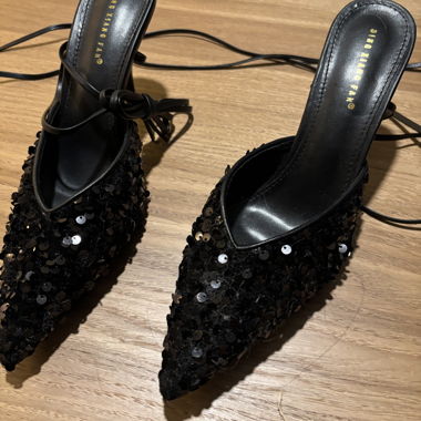 Sequin high heel pumps