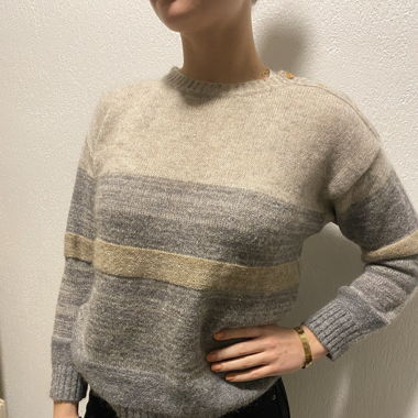 Soer wool knit pullover grey/beige