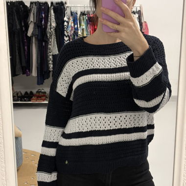Brax leggero maglione lavorato a maglia 38 bianco blu