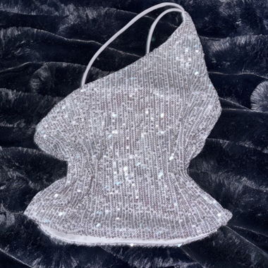 Top de soirée style vintage à paillettes 