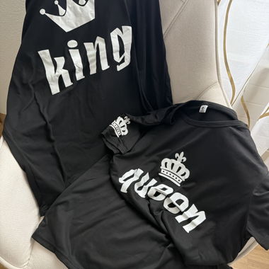 Schwarzes Paarshirt King und Queen