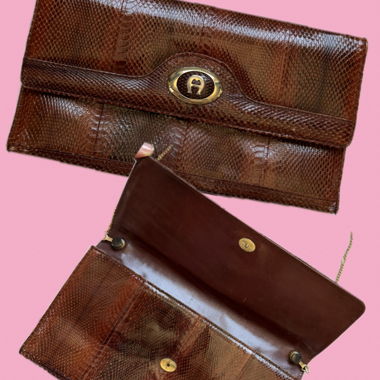 AIGNER Snake Leather Clutch