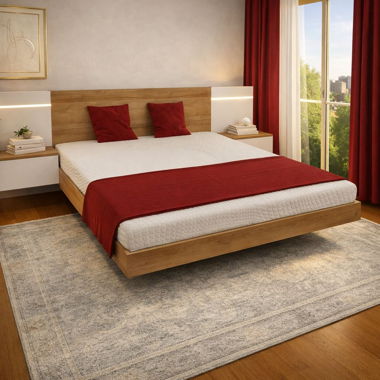 Like-new bed with mattress and storage box