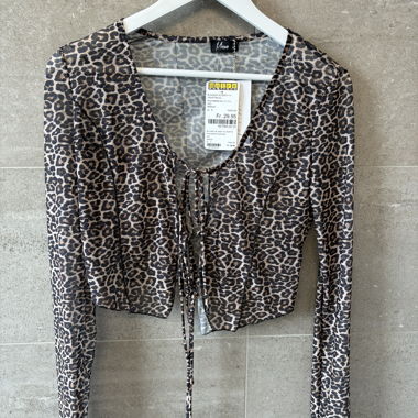 Leopard Crop Bluse Gr. S