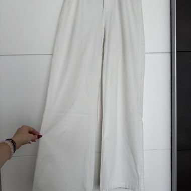 White Wide-Leg Trousers