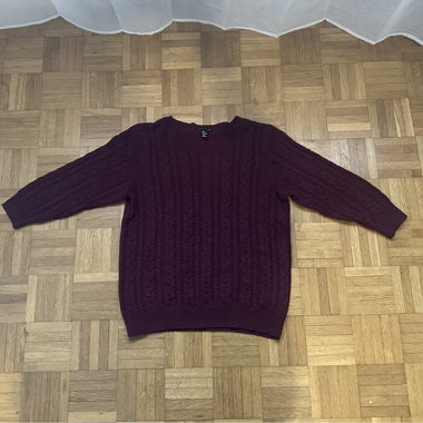 Bordeaux cable-knit H&M Basic sweater