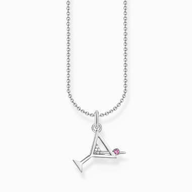 Thomas Sabo Kette mit Cocktail Anhänger Silber