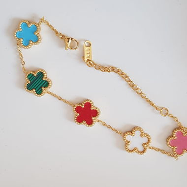 Multicolour clover bracelet