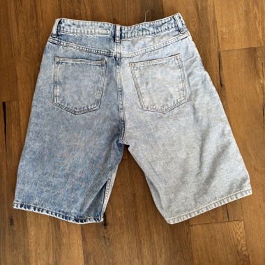 Jeans-Shorts halb/halb