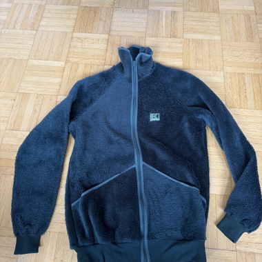Schwarze vintage Fleecejacke mit Reissverschluss