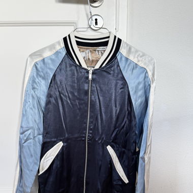 Sandro Paris Reversible Silk Bomber Jacket