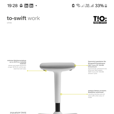 Tabouret ergonomique assis debout 