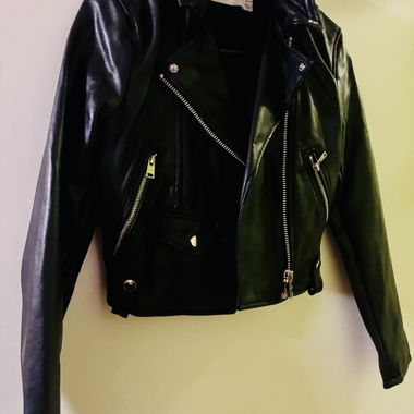 Black faux leather jacket
