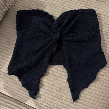 Top corto blu navy