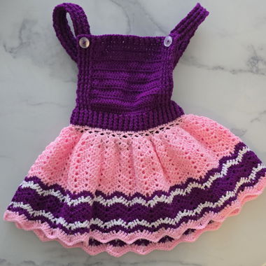 Handgehäkeltes Baby-Kleid in  Unikat