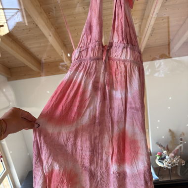 Robe d'été en tie and dye rose XS