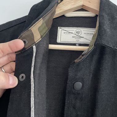 Schwarze RGT-Überhemd aus Denim, Grösse S
