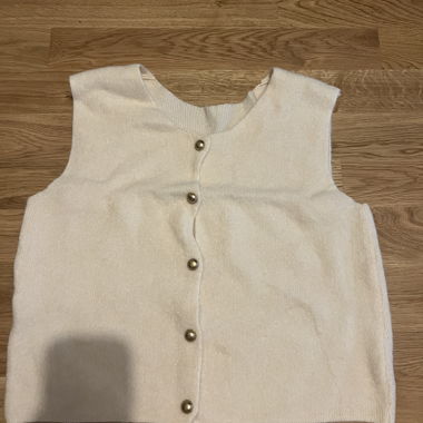 Gilet cardigan crema, inverno, manica corta