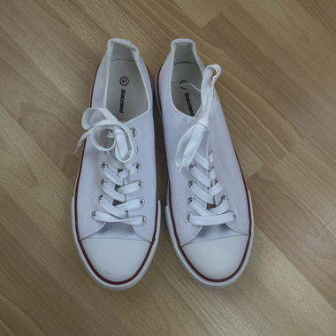 White canvas sneakers