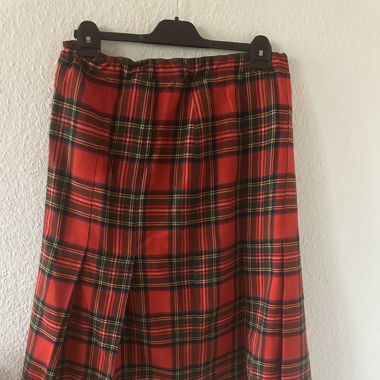 Vintage Plaid mid length skirt 