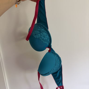 Blue Pink Push-Up Bra 85B