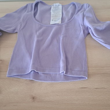 Lilac ribbed long sleeve top
