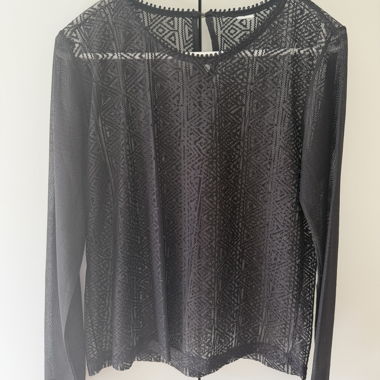 Black Lace Long Sleeve Top