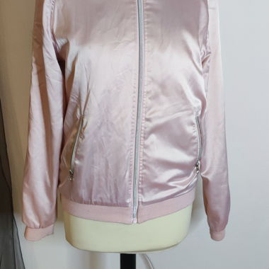 Bomber in raso rosa taglia 38