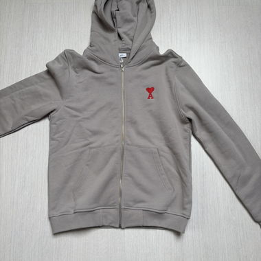 Felpa con zip grigia Ami Paris