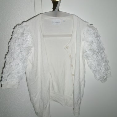 Cardigan blanc fleuri