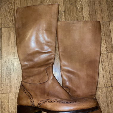 Bottes en cuir marron