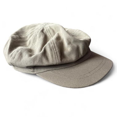 Beige Cord Newsboy-Cap