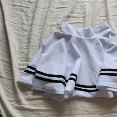 white mini skirt