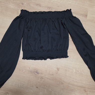Black Carmen Top Long Sleeve S