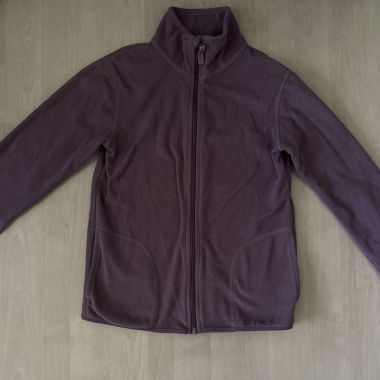 Lila Fleece-Jacke mit Reissverschluss