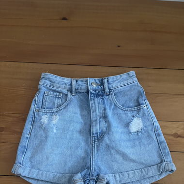 Blue denim shorts
