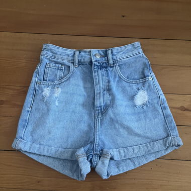 Blue denim shorts