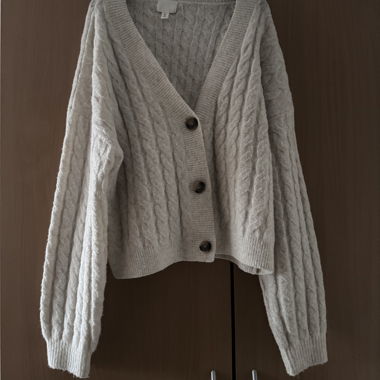 Giacca cardigan lavorata a maglia