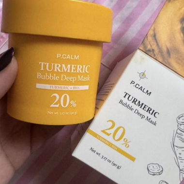 P.CALM Turmeric Bubble Deep Mask, K-skincare