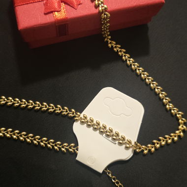 Collana girocollo catena foglia dorata