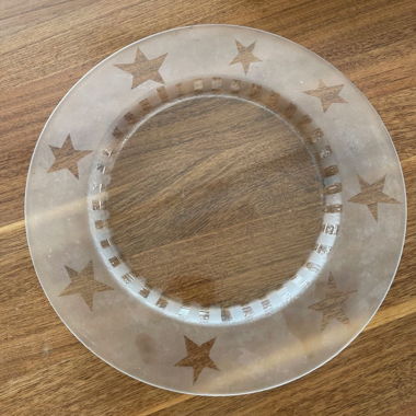 grosser Glas Teller  Sternen Servierteller 33cm Ø
