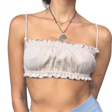 Ribbed ruffle crop top