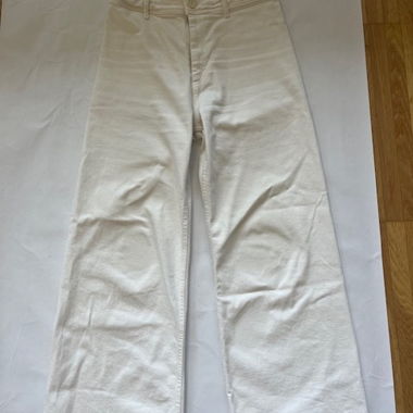Weisse Wide-Leg Jeans, Gr. M