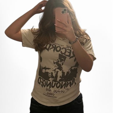 Weisses T-shirt mit print