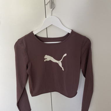 Top Puma a Maniche Lunghe Crop