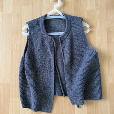 Grey knitted waistcoat