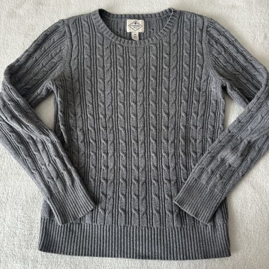 Grey St. John’s Bay Knitted Coton Crewneck