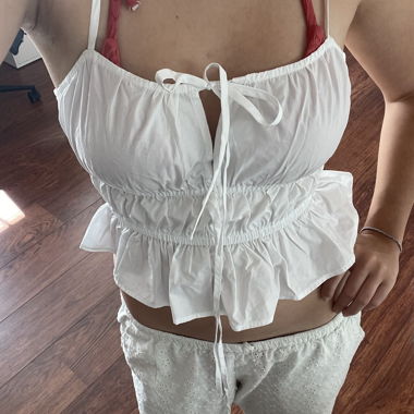 Haut blanc à bretelles H&M
