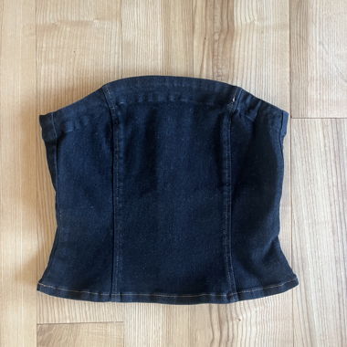 Top corset en jean foncé