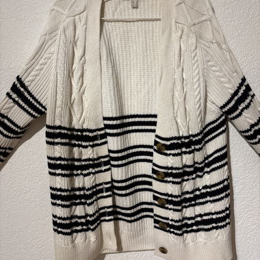 Cardigan lungo con trecce, tg. 36